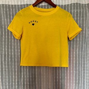 Yellow Crop Top Tee